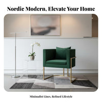 Light Luxury Scalloped posterior Armchair Nordic Design Single Sofa designer-inspired design Lounge Chair Modern Aesthetic for Homeowners, Business Owners, Nail Salon, Bedroom, Reception Area, Office