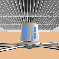 Overhead Cassette Wind Deflector No Power Needed Overhead Air Outlet 360-Degree Cover Degree Rotating Air Movement Adjustable Vent Deflector
