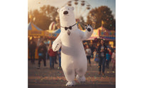 Inflatable Snowy Bear Costume Full Body Snowy Bear Costume Oversized Character Suit for Halloween