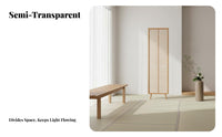 Japanese Aesthetic Freestanding Slatted Screen Modern Minimalist Design Room Divider Movable Partition Wall No Installation Required for Home Decorators, Interior Designers, Small Business Owners, Entryway, Bedroom, Studio Apartment