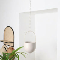 Plant Pots and Hanging Basket for Indoor Plants with Spray Paint, Round Metal Planter for Hanging Plant, Welding Iron Wall Planter with Chain