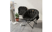 Comfortable Portable Moon Lounge Chair Sturdy Frame Moon Chair Heavy Duty Outdoor Furniture Side Pocket for Camping, Fishing, Picnic