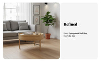 Nordic Design Round Table with Rotating Top Modern Minimalist Design Convertible Top Coffee Table Space-Saving Living Room Furniture Hidden Storage for Small Apartment Dwellers, Homeowners, Young Adults, Lounge Area, Bedroom
