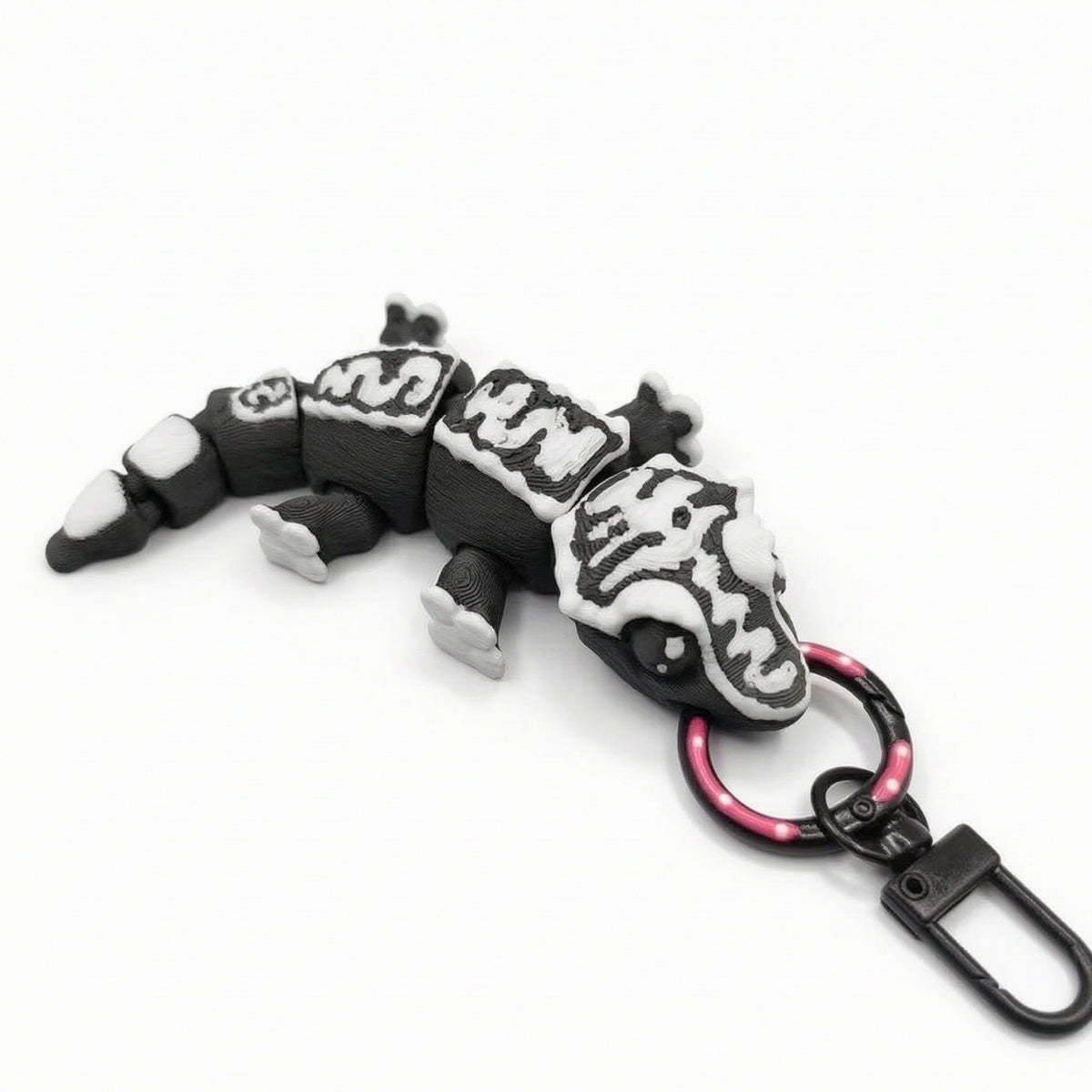Articulated Gecko Keychain 3D Printed Keyring with Articulated Gecko Backpack Charm Poseable Reptile Figure Flexible