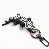 Articulated Gecko Keychain 3D Printed Keyring with Articulated Gecko Backpack Charm Poseable Reptile Figure Flexible