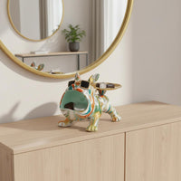Dog Figurine Storage Tray Modern Type Dog Statue Key Holder Multipurpose Canine Storage Tray for Living Room, Office Desk