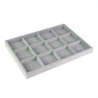 Flocked Jewelry Tray with 12 Compartments Open-Top Jewelry Organizer Tray Shallow Scratch-Resistant for Collectors
