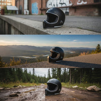 Retro Motorcycle Helmet Vintage Full Face Motorcycle Helmet Lightweight Breathable for Motorcyclists, Cruising, Commuting