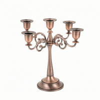 Vintage Taper Candlestick Holder Copper Candle Holder with Round Base Metal Candlestick with Round Base Stable for Centerpiece