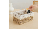 Woven Basket with Lining Practical   Storage Box Desktop Organizer for Bedside Table
