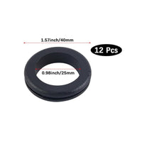 12 Pieces Double-Sided Rubber Grommet Set Clean Finish Desk Cable Hole Cover Wiring Accessory for Automotive