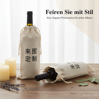 Drawstring Linen Wine Bottle Gift Bag for Parties and Events