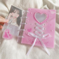 Acrylic Photocard Binder with Ribbon, 1/2/4-Pocket Pages, for 3-inch Photocards