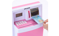 Electronic Piggy Bank Educational ATM Play Savings Box Secure Electronic Money Saving Box for Girls, Desk