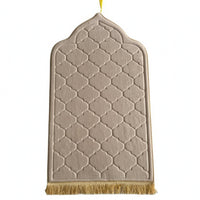 Arched Floor Mat Hanging Loop Embossed Lattice Mat Fringed Hem