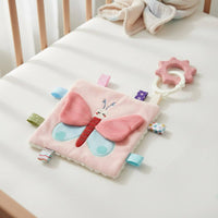 Soothes Gums Infant Soother Teether Toy Multi-Sensory Experience Baby Taggie Blanket Develops Fine Movement Skills for Teething Babies