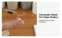 1:64 Scale Cheerleader Figure Collectible Miniature Cheerleader Figurine Energy Stick Girl Model High Intricacy Approximately