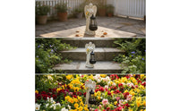 Decorative Angel Figurine with Lantern Light-up Angel Statue Hanging Sculpture Solar-Powered for Patio