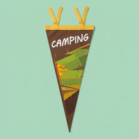 Felt Triangle Pennant Banner Flags for Camping Outdoor Scene Decoration, Party Garland Bunting Flags for Outside Decoration