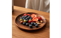 Acacia Wood Plate Wooden Serving Tray Multi Use Serving Dishware for Kitchen, Cafe