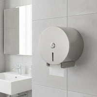 Stainless Steel Bathroom Tissue Dispenser with Shelf Rustproof Bathroom Tissue Holder with Shelf Corrosion-Resistant Compact for Businesses