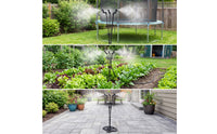Easy to Install Misting Spray System with Weighted Base Leak-Proof Standing Mister with Adjustable Nozzles Long-Lasting Water Sprayer Commercial-Grade for Trampoline