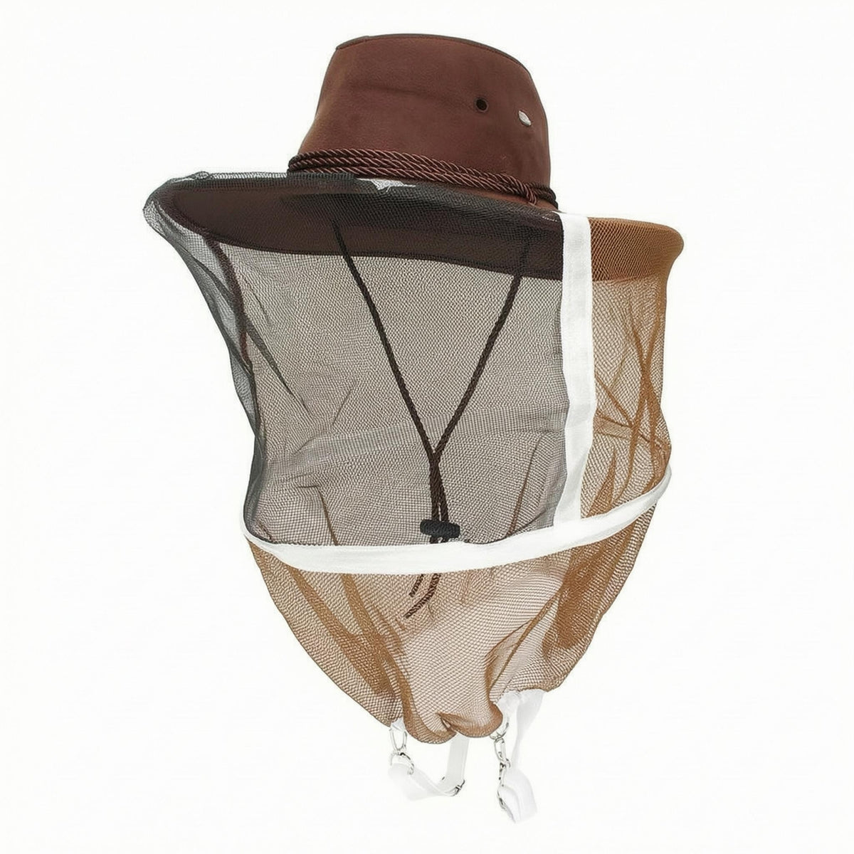 Full-Face Beekeeping Veil Hat Drawstring Closure Wide Brim Beekeeping Hat Braided Band Ventilated Bee Veil Denim-Style for Beekeepers, Apiary