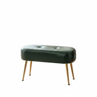 Modern Design Tufted Bench with Metal Legs Padded Seat Tufted Low Bench Space-Saving Design Upholstered Stool Versatile for Homeowners, Interior Decorators, Entryway, Dressing Room, Hallway, Home Removeice