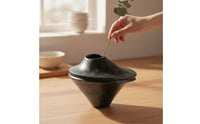 Tabletop Vase Black Sculptural Vase Decorative Flower Holder for Art Collectors, Entry Console