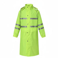 With Hood Reflective Safety Raincoat Heavy Duty High Visibility Rain Coat Long-Lasting Long Raincoat Wear-Resistant for Workers, Construction Sites, Commuting