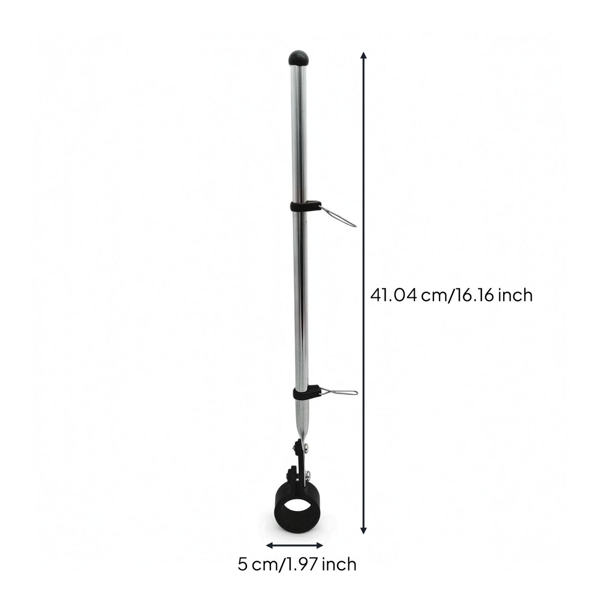 Rail-Mounted Flagpole Nylon Components Stainless Steel Flagpole Flag Pole Clip Bracket Silver