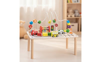 Tabletop Wooden Activity Table Fine Motor Educational Busy Board Table Sensory Wooden Activity Center Learning for Preschoolers