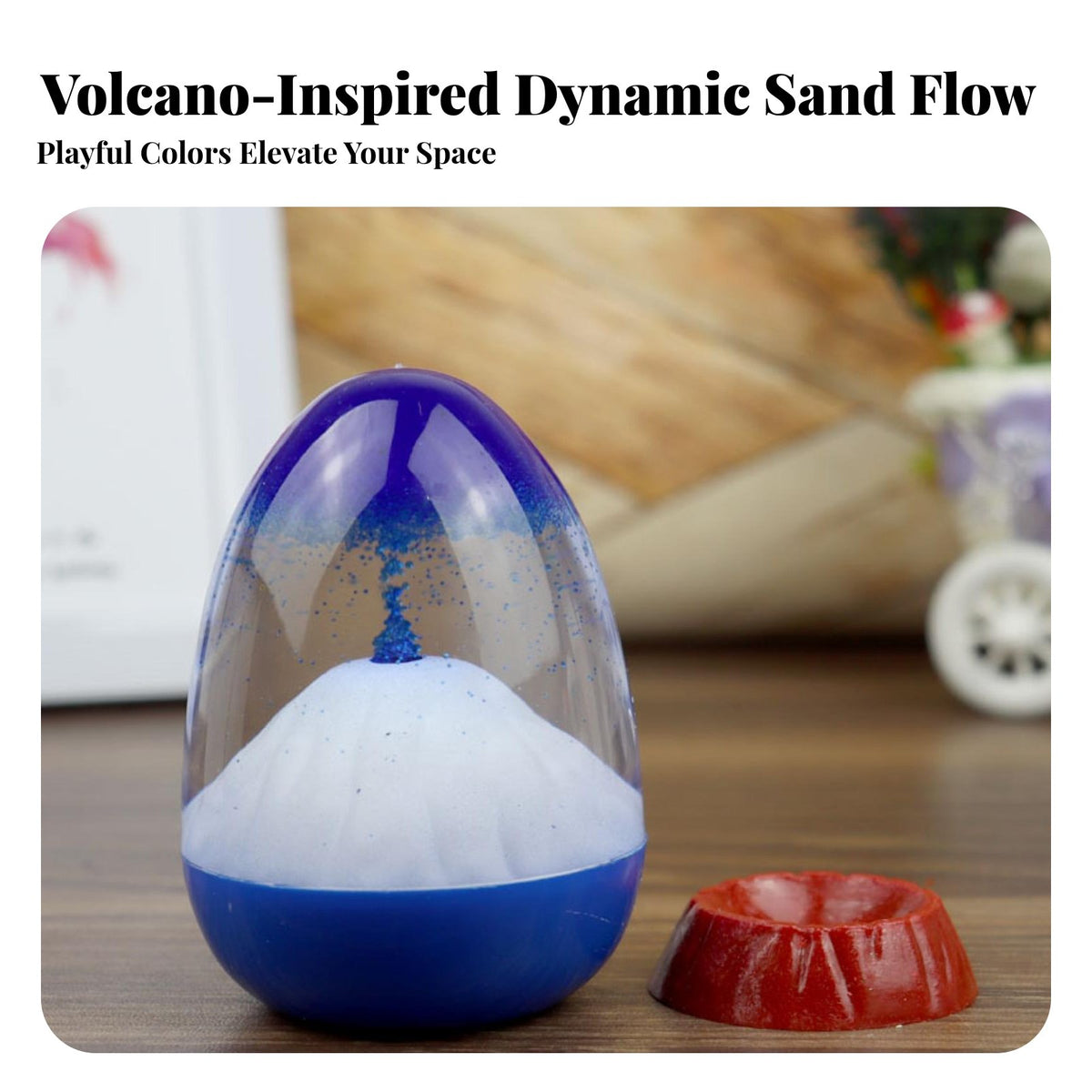 Mountain Eruption Hourglass Creative Design Mountain Eruption Egg Unique Gift Volcanic Motion Bubbler for Students, Adults, Desktop, Study Room