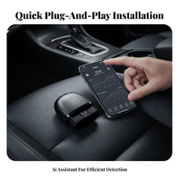 Real-Time Data Bluetooth OBD2 Scanner Plug and Play OBD2 Scanner Easy to Use Engine Fault Code Reader No Battery Needed for DIY Mechanics, Auto Enthusiasts, Beginners, Home Garage, Roadside Emergencies, Driveway