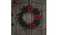 Gothic Wreath Red Halloween Wreath Elegant for Entryway, Homeowners