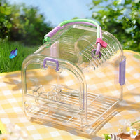 Portable Bird Cage and Transparent Bird Cage with Cover, Outdoor Bird Carrier for Parrot, Small Size Handheld Animal Transport with Perch