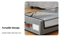 Space Saving Under Bed Storage Container Dustproof Rolling Underbed Storage Bin Large Capacity Rolling Underbed Organizer Long-Lasting for Students, Apartment Dwellers, Homeowners, Bedroom, Dorm Room, Closet
