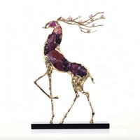 Deer Sculpture with Crystal Modern Deer Sculpture Luxe for Shelf, Hotel Lobby