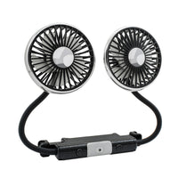 USB Powered Dual Head Car Fan 3-Speed Dual Head Rear Seat Fan 12V Adjustable for Drivers, Road Trips, Truck