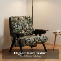 Upholstered Wooden Armchair French Retro design Upholstered Armchair sturdy Wood Frame Accent Chair for Homeowners, Adults, Living Room, Balcony, Study