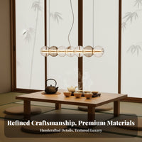 Italian Design Long Strip Chandelier Modern Design Linear Glass Hanging Light Adjustable Hanging Wire Bar Counter Hanging Lamp High Color Rendering for Restaurant Owners, Interior Designers, Office Workers, Dining Room