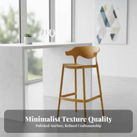 Nordic design Backrest Bar Stool Stackable Counter Chair Minimalist Design Household Seating With Footrest for Cafe Owners, Homeowners, Adults, Kitchen, Dining Room