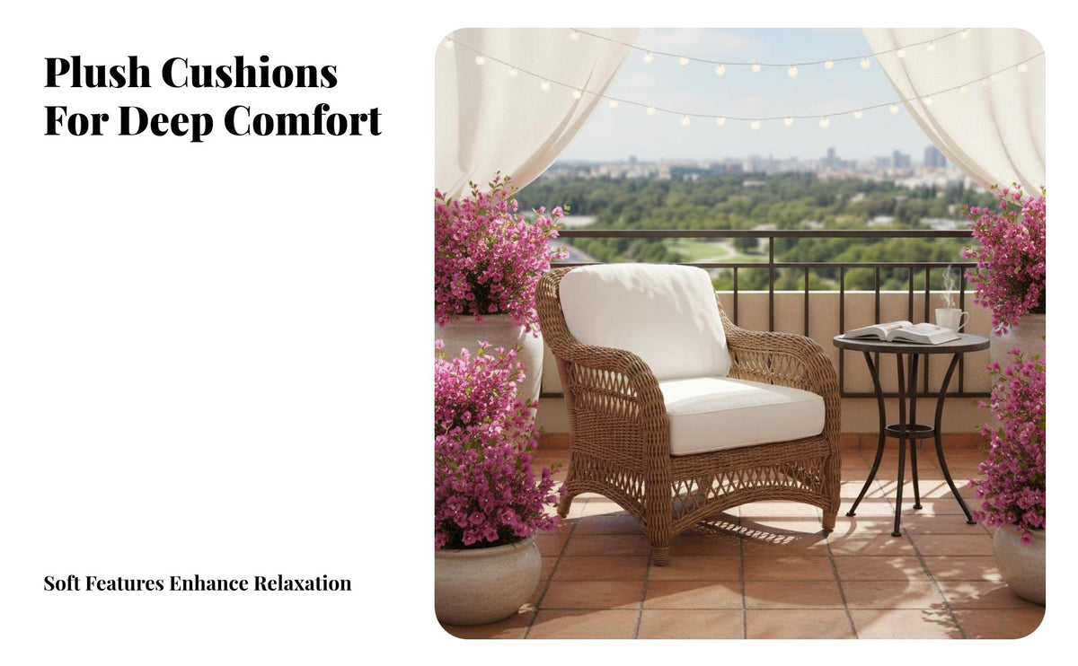 Weather-Resistant Woven Sofa Set Comfortable paddings Outdoor Furniture Modern design Patio Seating Easy Assembly for Business Owners, Hotel Managers, Balcony, Terrace, Garden, Backyard