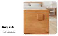 Minimalist Design Slatted Sliding Door End Table Ample Storage Nightstand Stable Construction Bedside Cabinet Space-Saving for homeowners, Renters, Parents, Guest Room, Office, Entryway