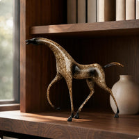Abstract Horse Sculpture Smooth Shiny Finish Zinc Alloy Horse Statue Indoor Home Decor for Bookcase