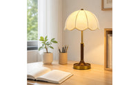 Table Lamp with Pull Chain Table Lamp with cloth Shade Decorative for Readers