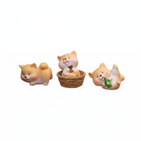 Easy to Install Cute Akita Puppy Statue Included Cute Car Ornaments Mini Cartoon Dog Figure for Center Console, Office Desk