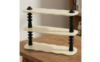 3 Tier Desktop Storage Rack Low Profile Desktop Rack with Trays Modern Furniture for Vanity
