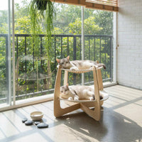Year-Round Double Layer Feline Sling Stable Elevated Feline Sling Bed Space-Saving for Indoor