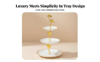 Afternoon Tea Stand Elegant Design Multi-Layer Fruit Plate Versatile Use Tiered Serving Stand for Living Room, Coffee Table, Weddings